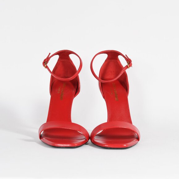 Saint Laurent Amber 85 Red Leather Sandals – Iconic and Elegant Design - Picture 3 of 15